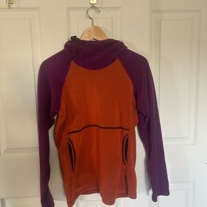 Melanzana Women's Purple and Orange Fleece Hoodie